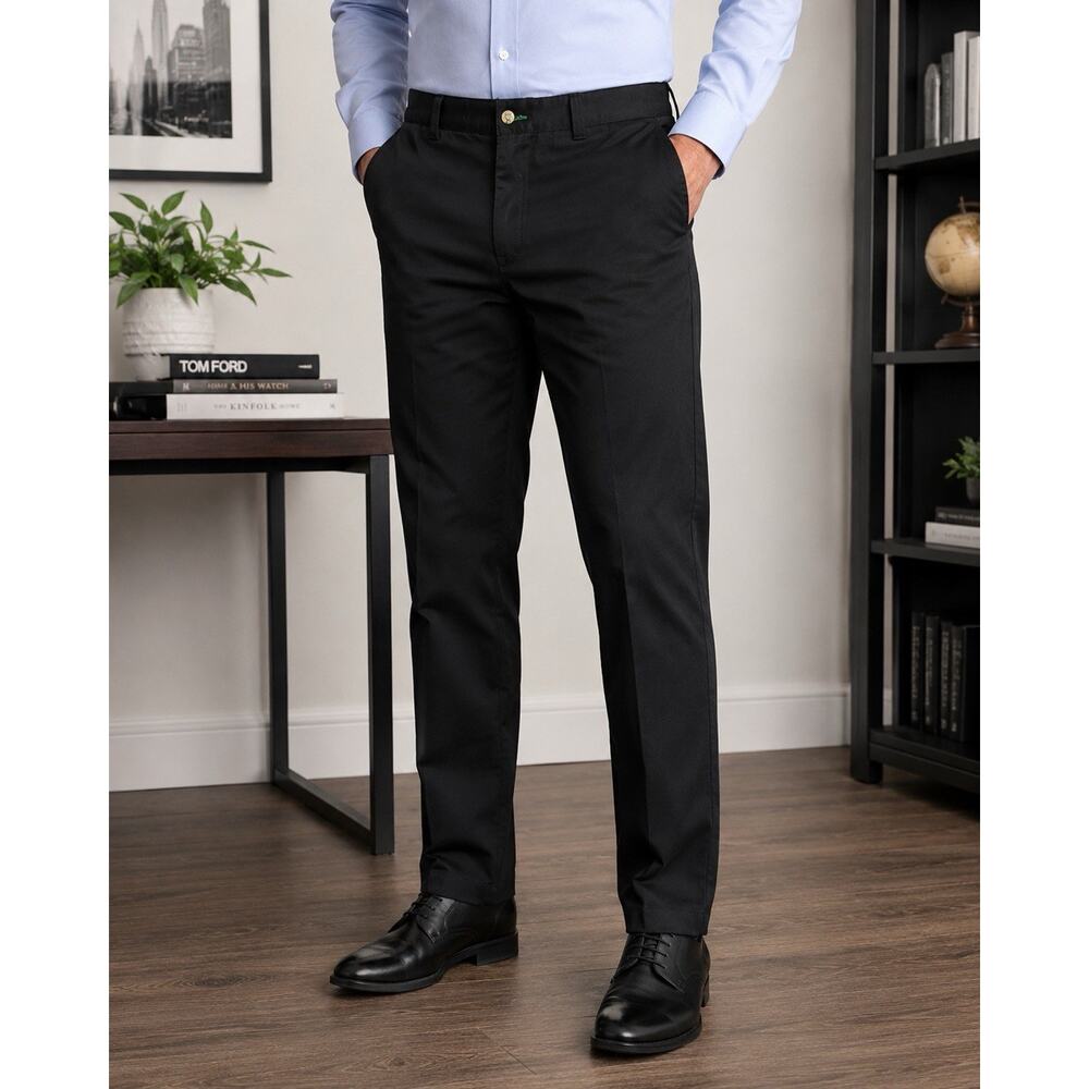 TOMMY HILFIGER Mens Black ATHLETIC FIT STRETCH Business Dress Pants/Slacks 32x30